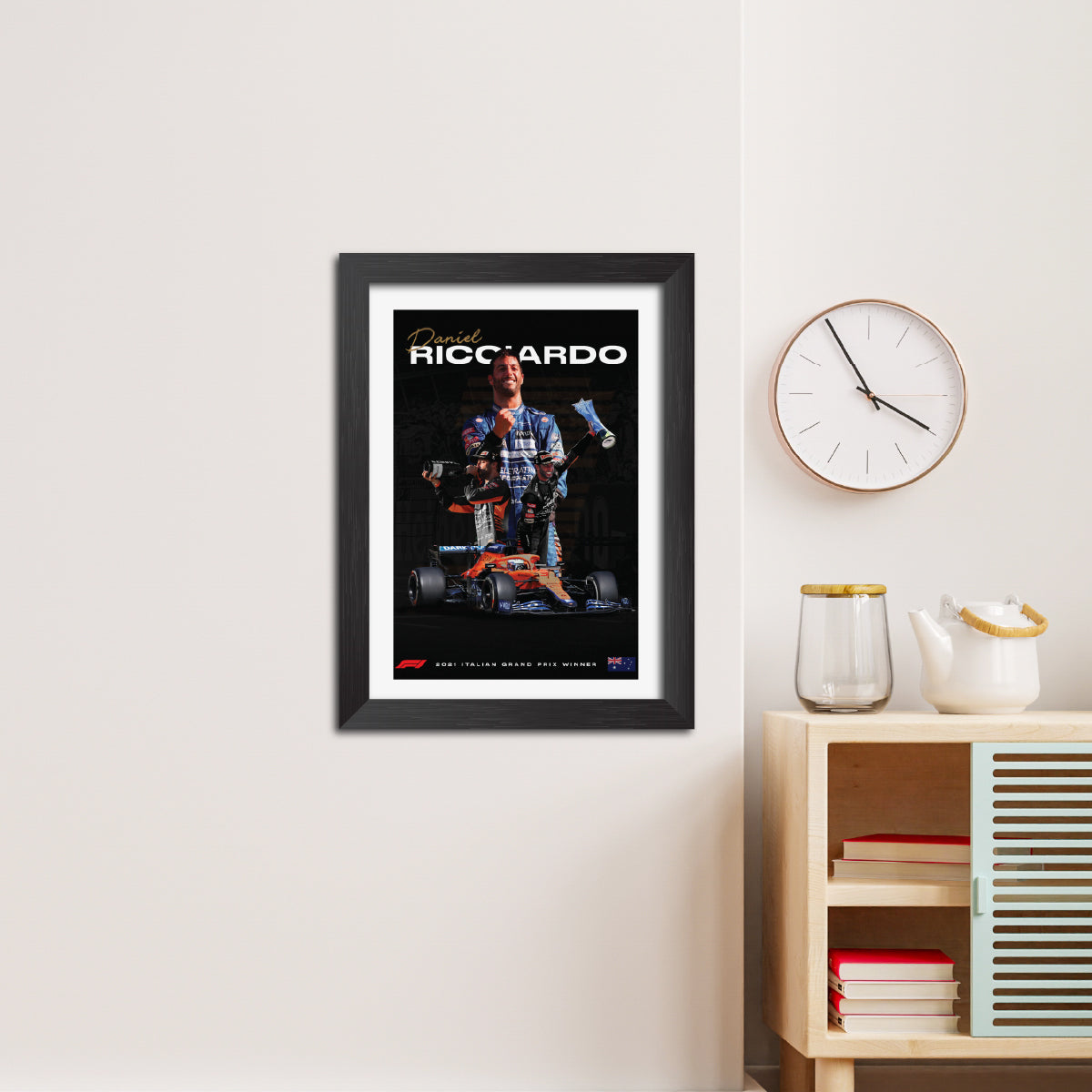 Daniel Riccardo F1 Racing Poster Framed Painting