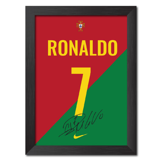Cristiano Ronaldo Portugal Football Jersey Printed Poster Framed Painting