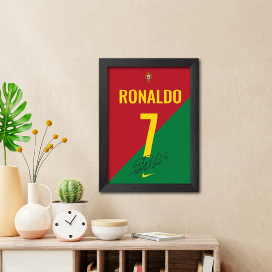 Cristiano Ronaldo Portugal Football Jersey Printed Poster Framed Painting