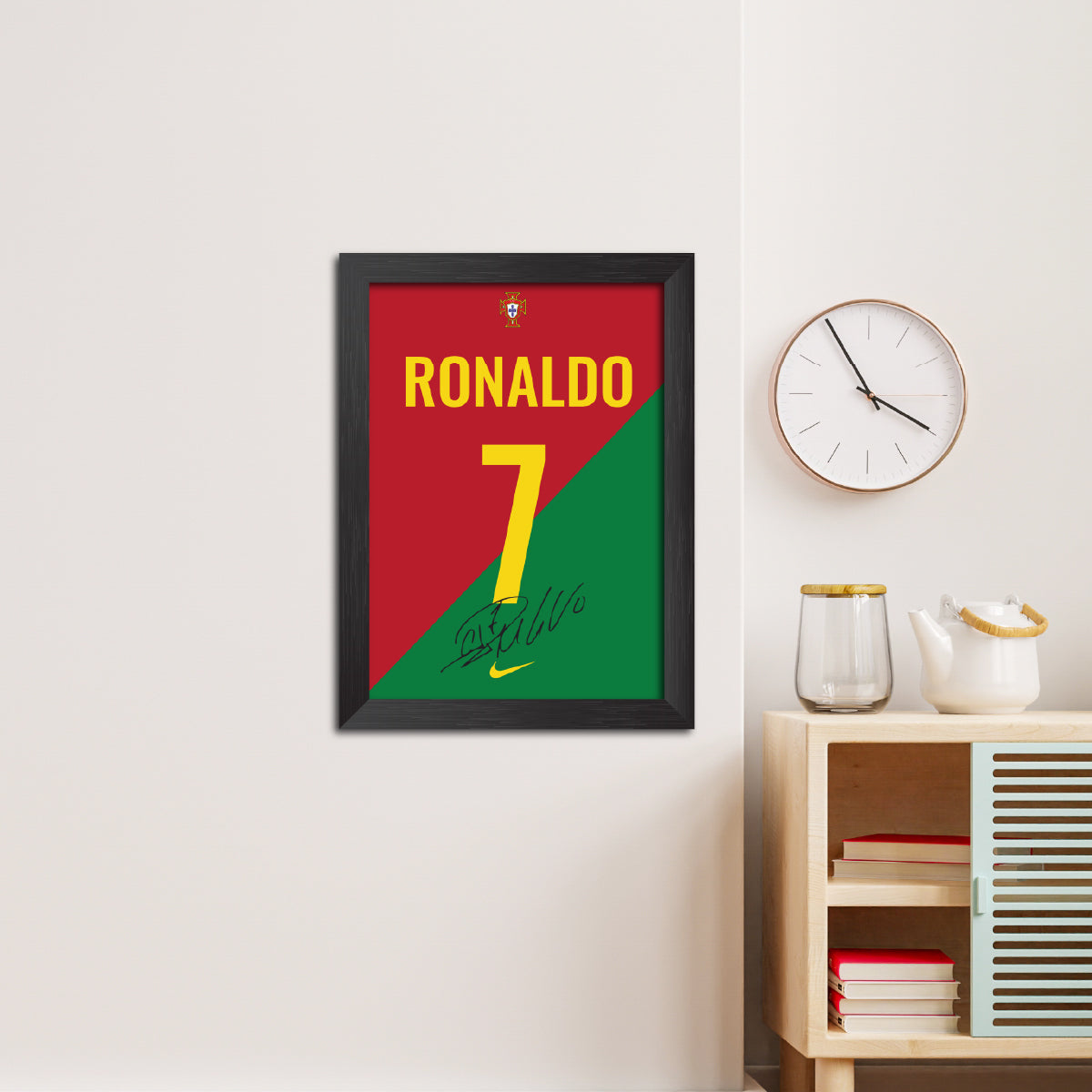 Cristiano Ronaldo Portugal Football Jersey Printed Poster Framed Painting