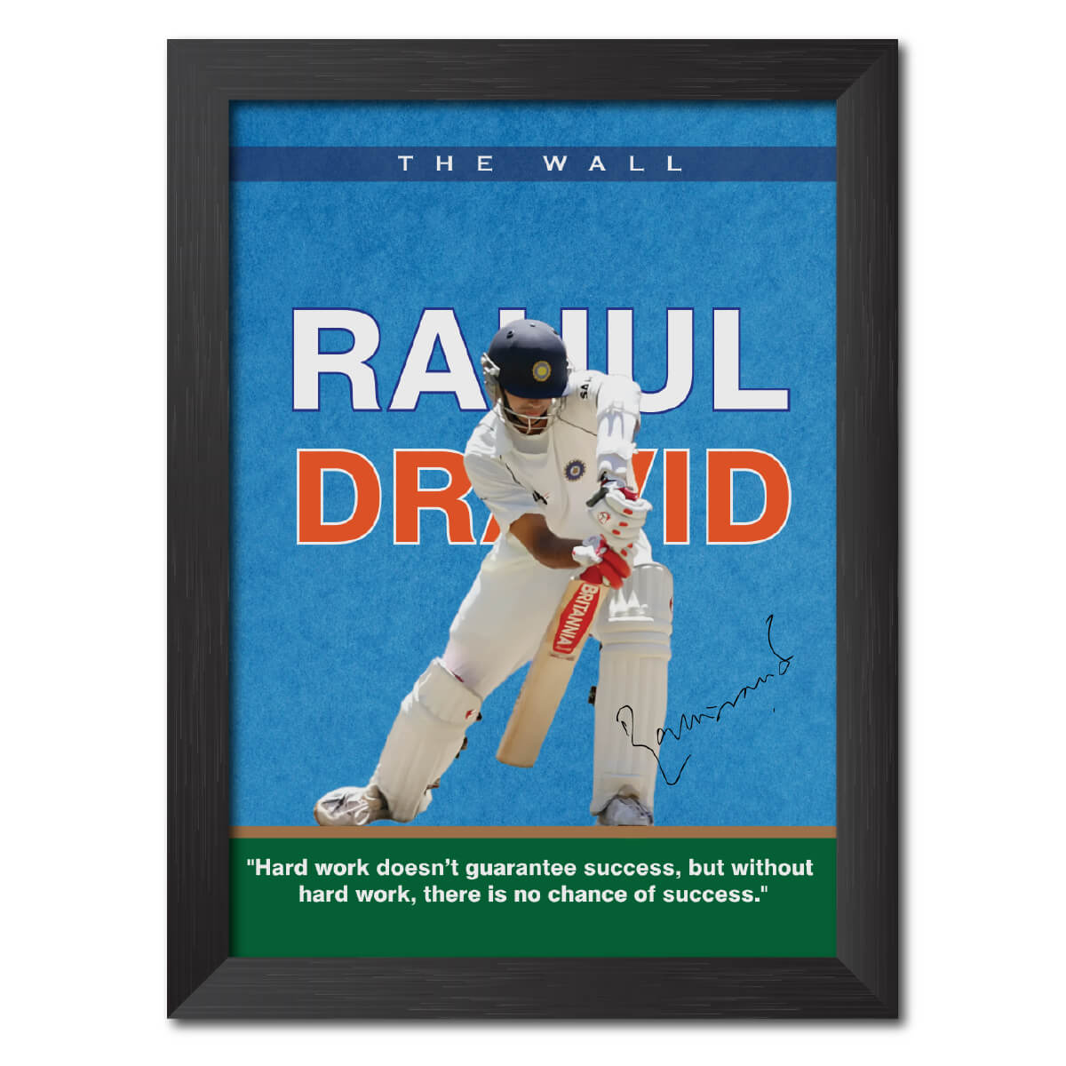 Rahul Dravid India Cricket Team Poster Framed Painting