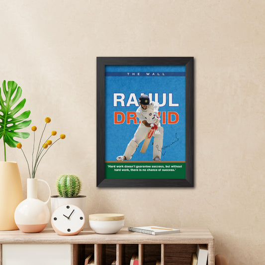 Rahul Dravid India Cricket Team Poster Framed Painting