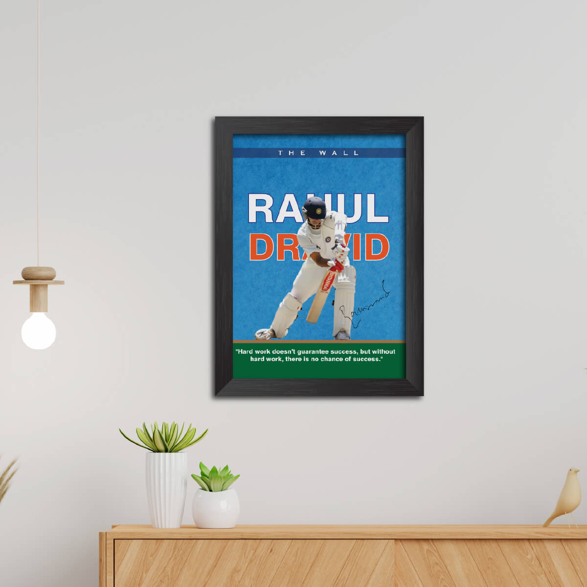 Rahul Dravid India Cricket Team Poster Framed Painting