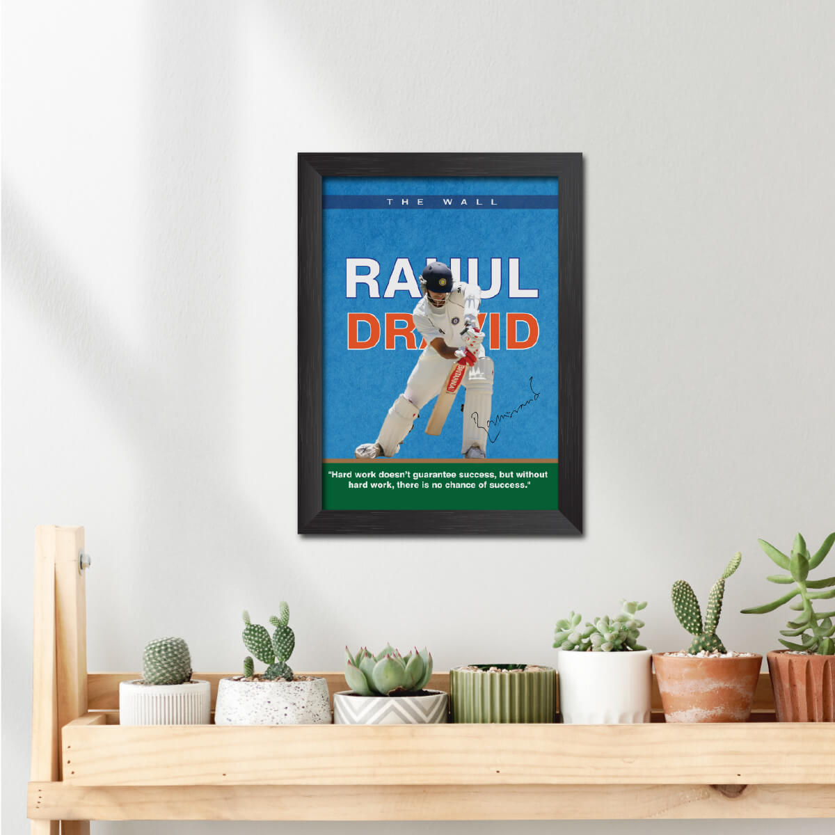Rahul Dravid India Cricket Team Poster Framed Painting