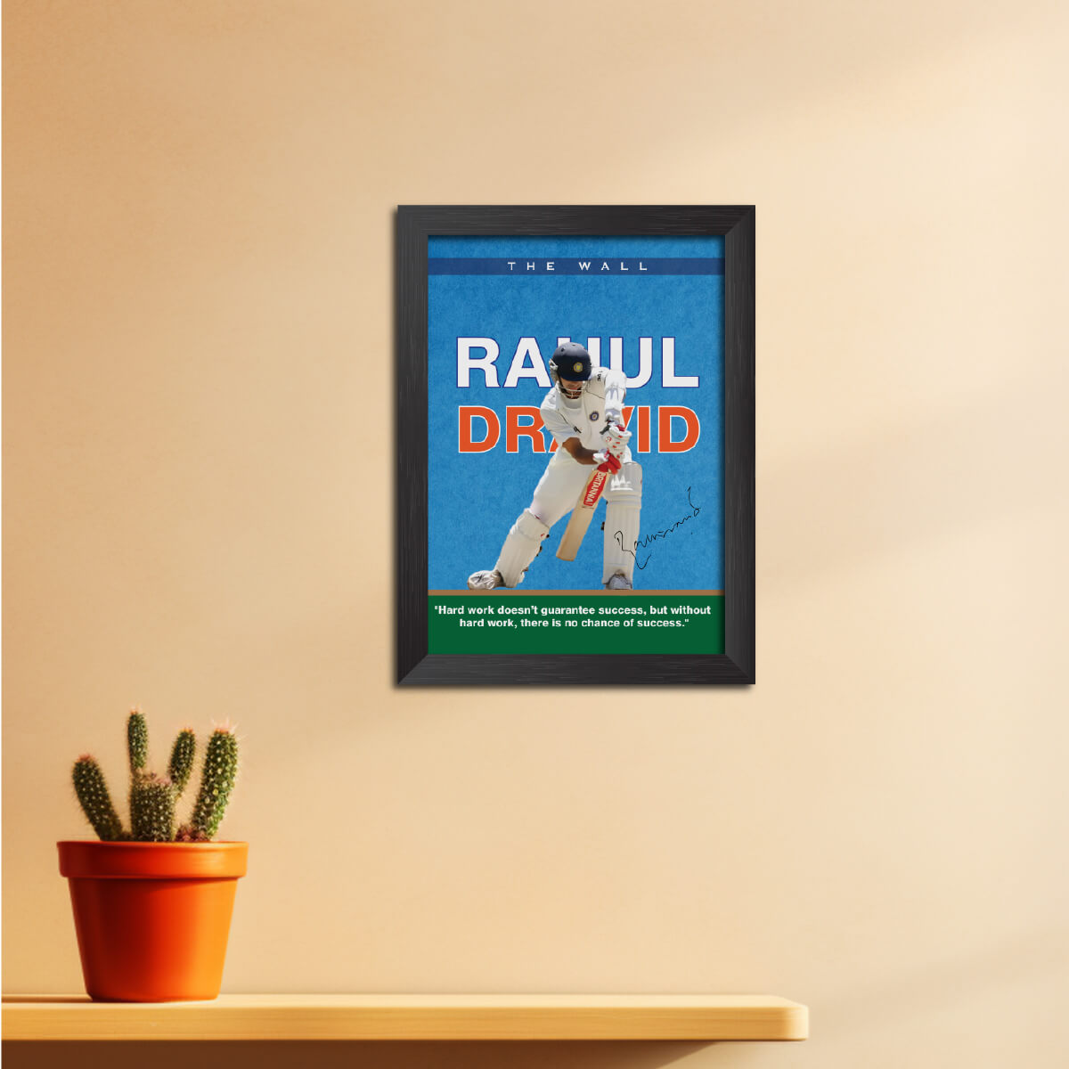 Rahul Dravid India Cricket Team Poster Framed Painting