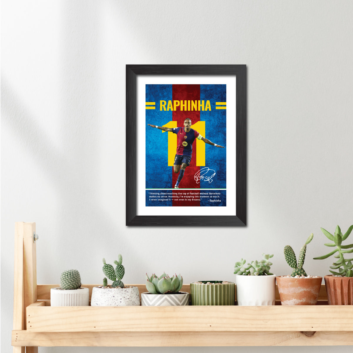 Raphinha Quotes Barcelona Football Poster Framed Painting