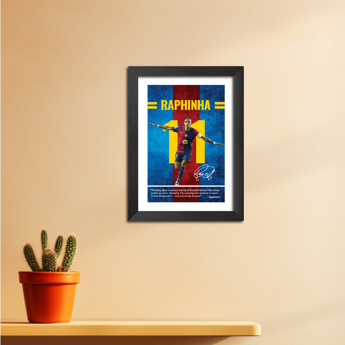 Raphinha Quotes Barcelona Football Poster Framed Painting