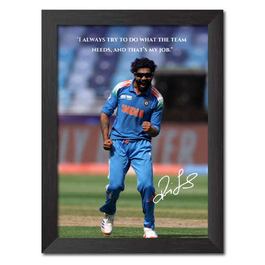 Ravindra Jadeja Quotes India Cricket Team Poster Framed Painting