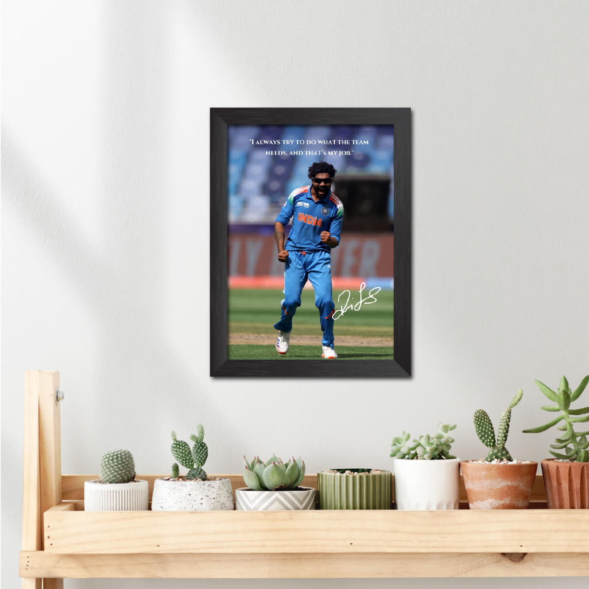 Ravindra Jadeja Quotes India Cricket Team Poster Framed Painting