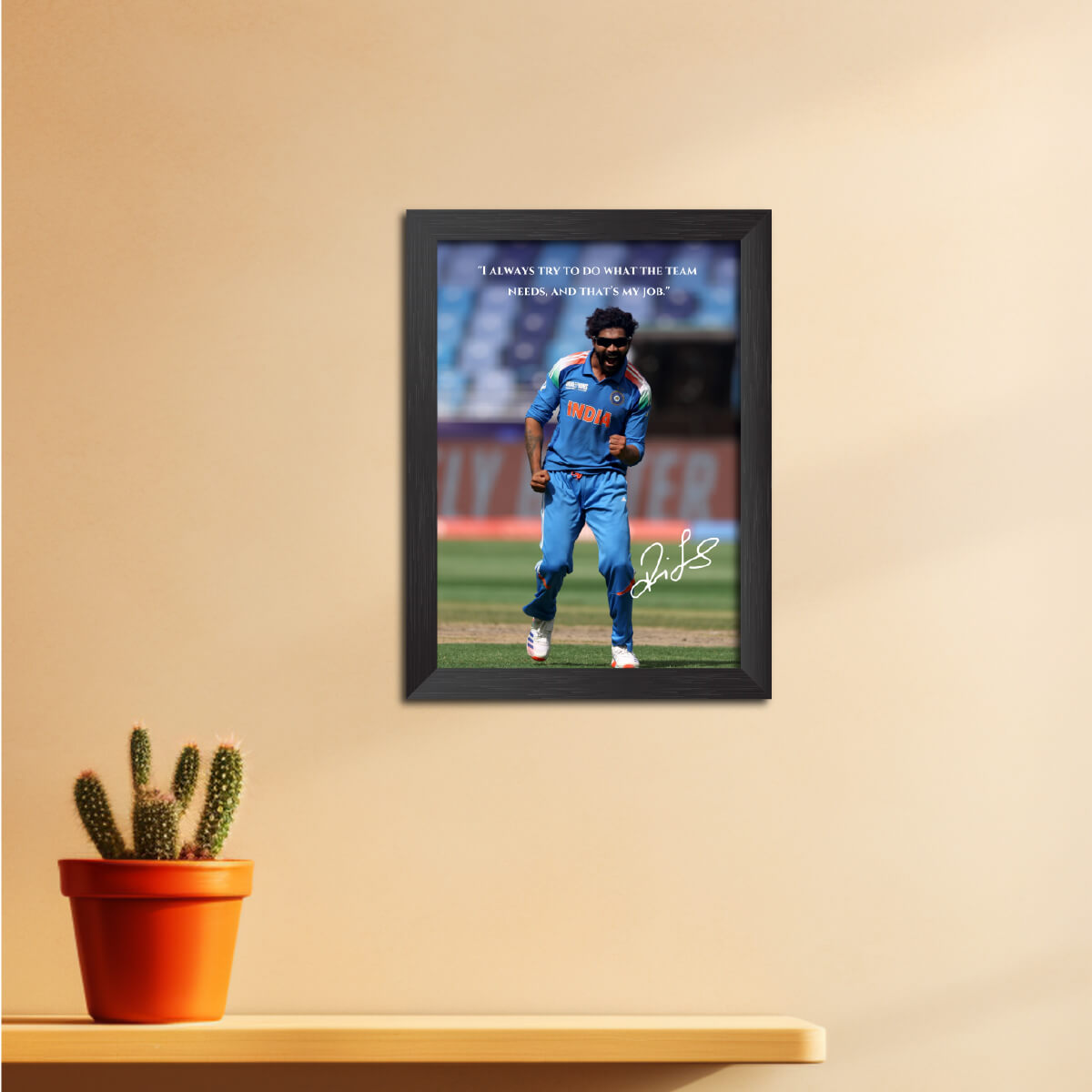 Ravindra Jadeja Quotes India Cricket Team Poster Framed Painting