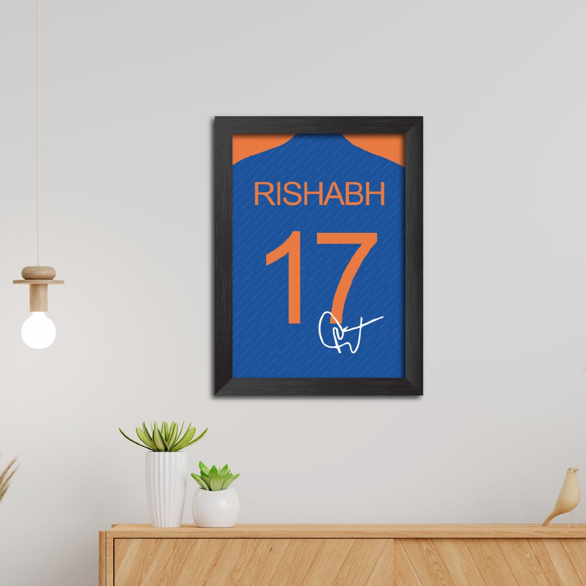Rishabh Pant T20 Worldcup Jersey Poster Framed Painting