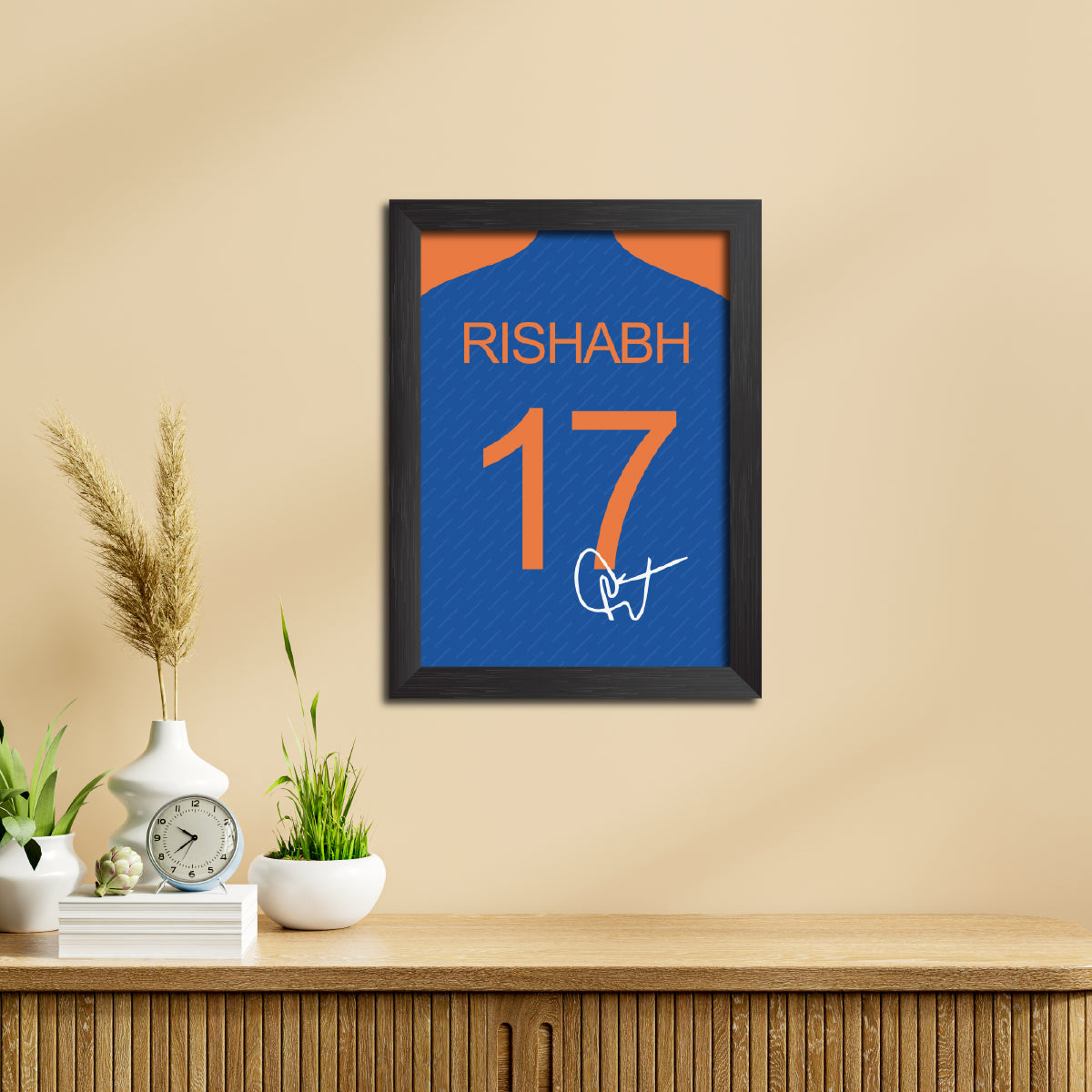 Rishabh Pant T20 Worldcup Jersey Poster Framed Painting