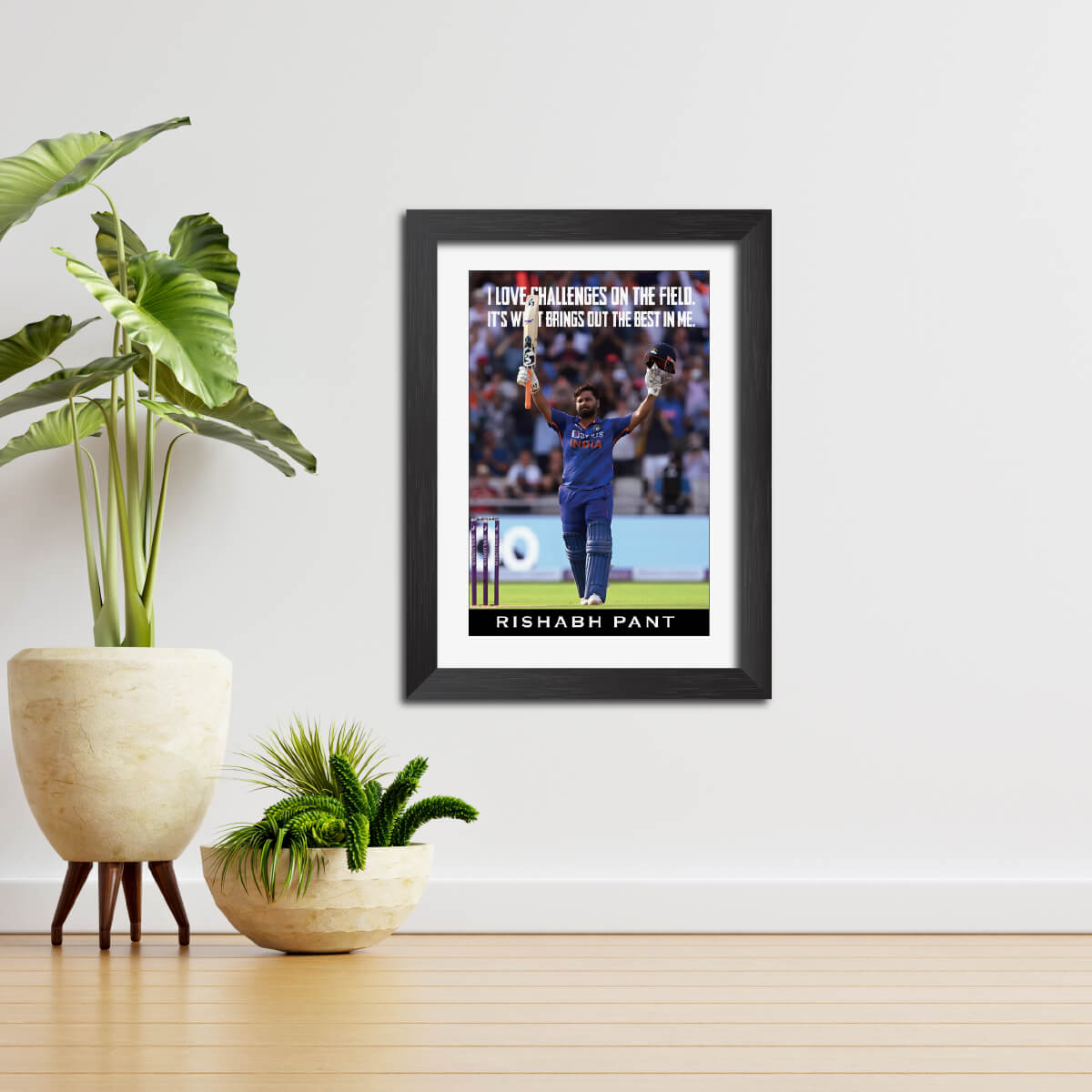 Rishabh Pant Quotes India Cricket Team Poster Framed Painting