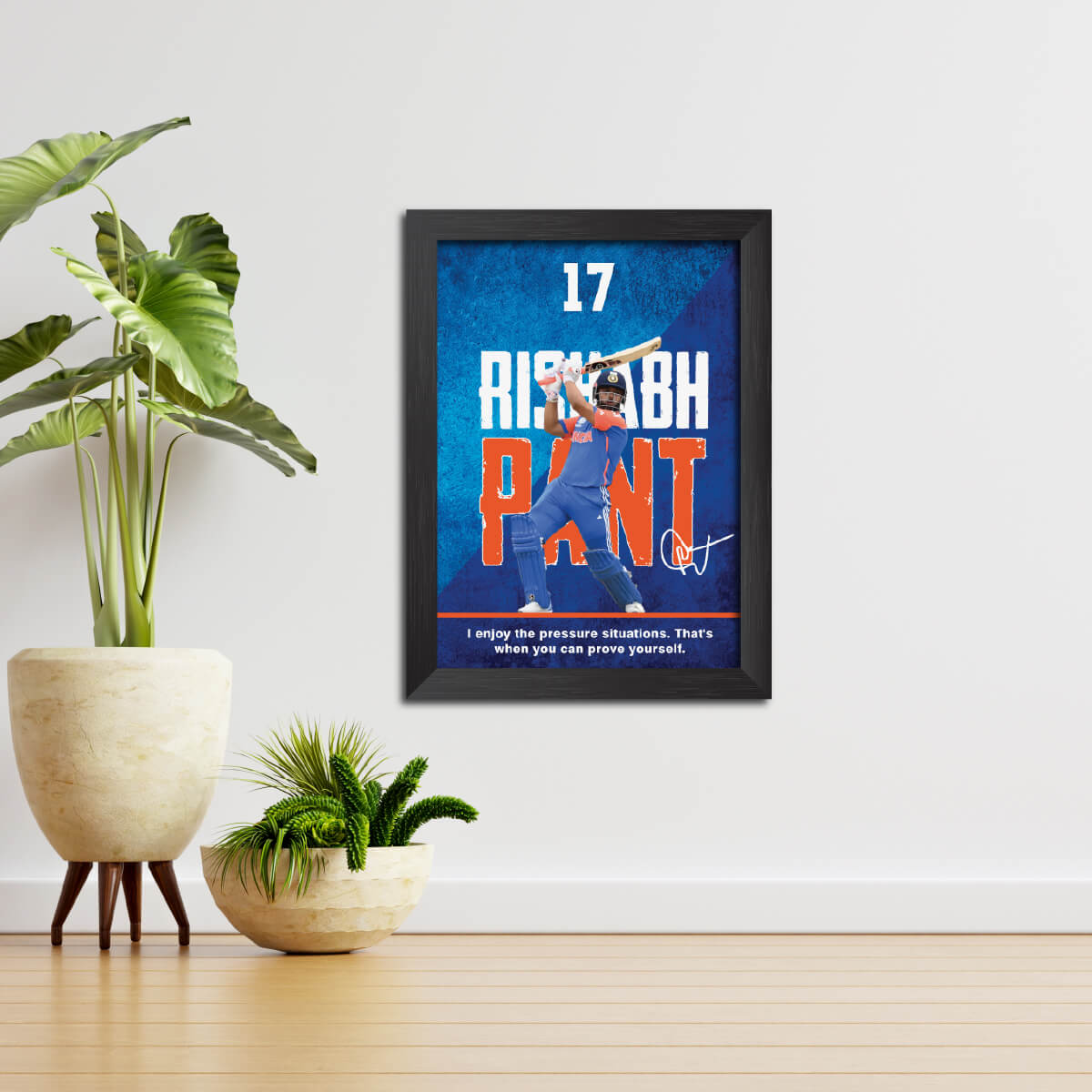 Rishabh Pant India Cricket Team Poster Framed Painting