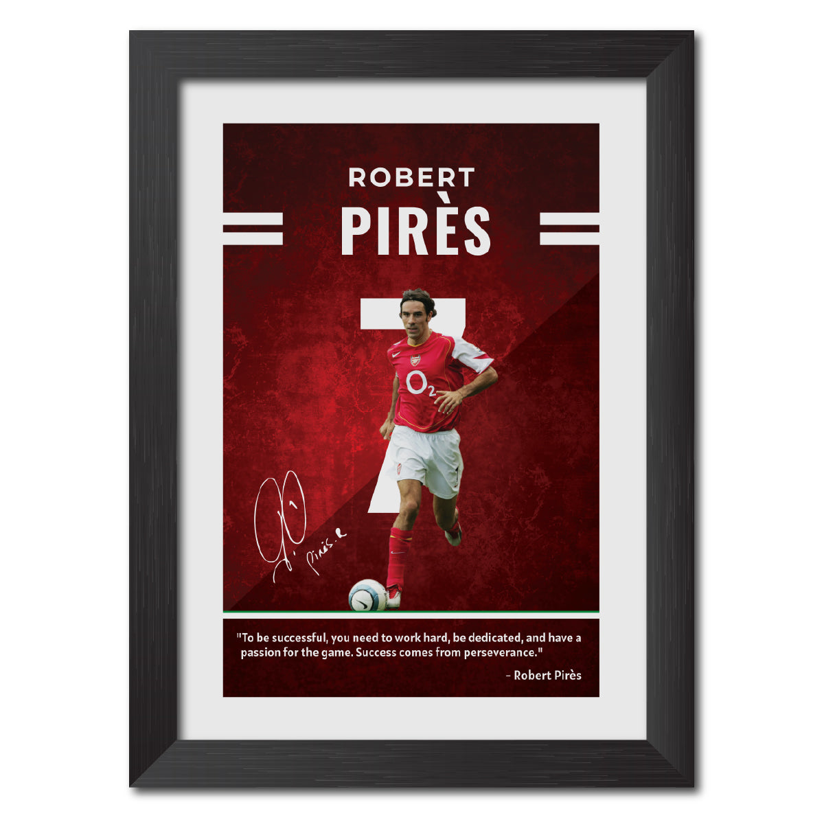 Robert Pires Quotes Arsenal Football Club Poster Framed Painting