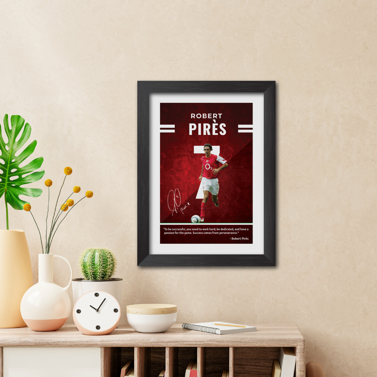 Robert Pires Quotes Arsenal Football Club Poster Framed Painting