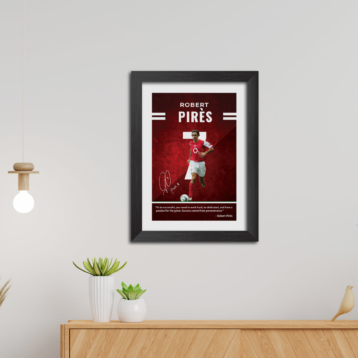 Robert Pires Quotes Arsenal Football Club Poster Framed Painting