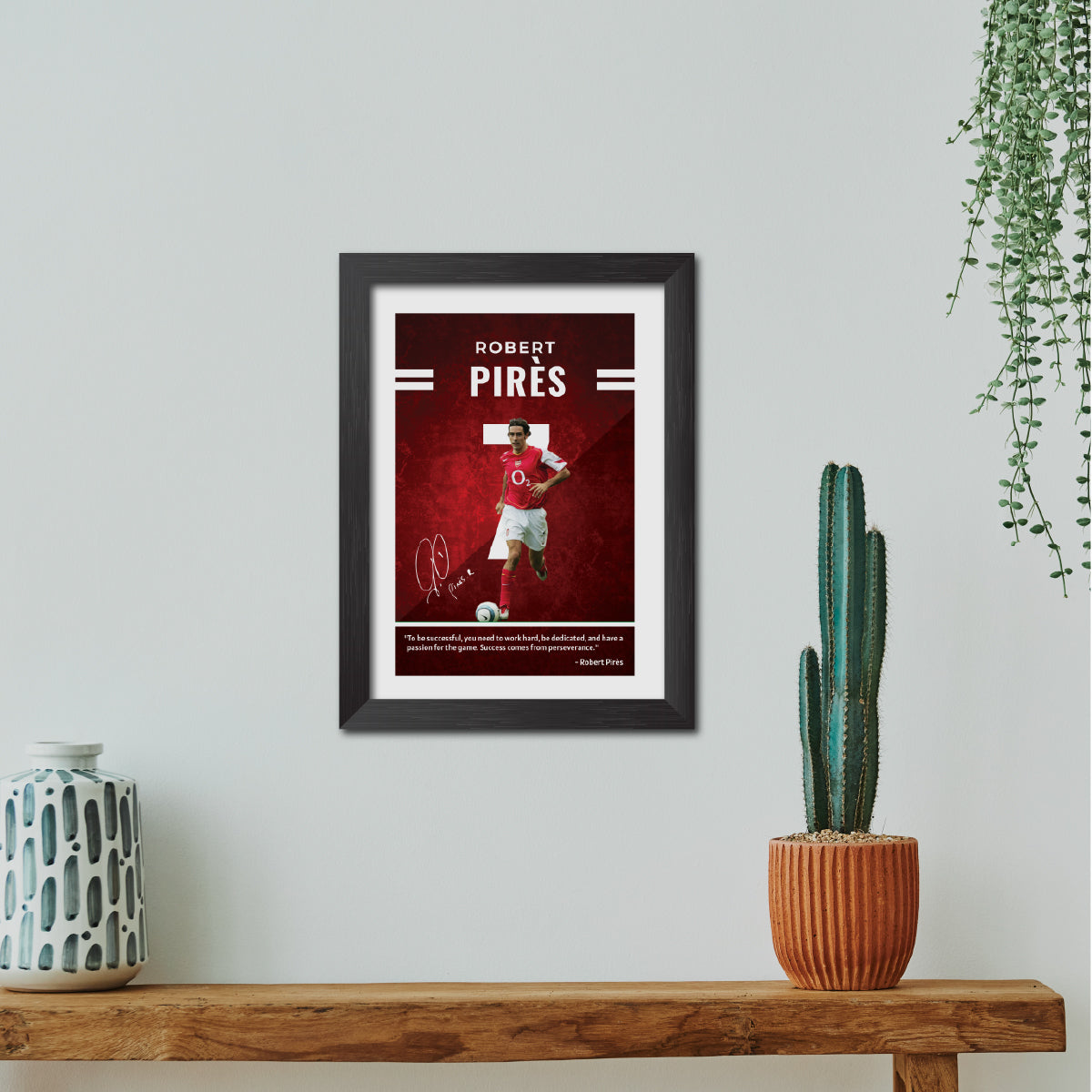 Robert Pires Quotes Arsenal Football Club Poster Framed Painting