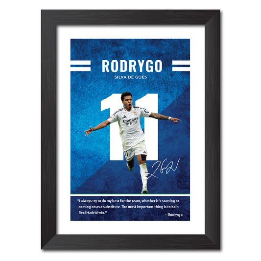 Rodrygo Quotes Real Madrid Football Poster Framed Painting