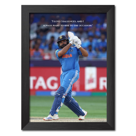 Rohit Sharma Quotes India Cricket Team Poster Framed Painting - 1