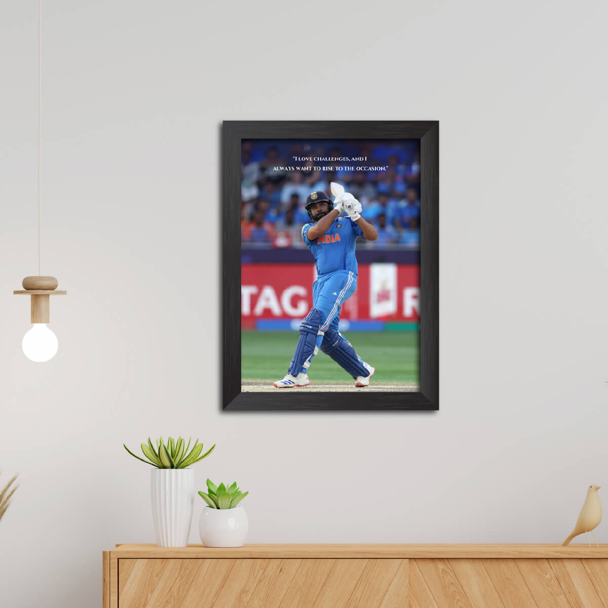 Rohit Sharma Quotes India Cricket Team Poster Framed Painting - 1