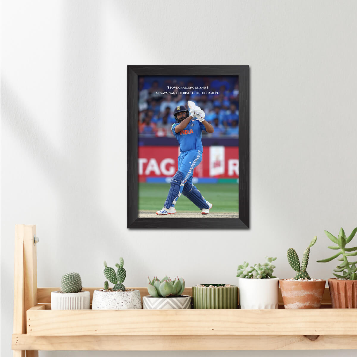 Rohit Sharma Quotes India Cricket Team Poster Framed Painting - 1