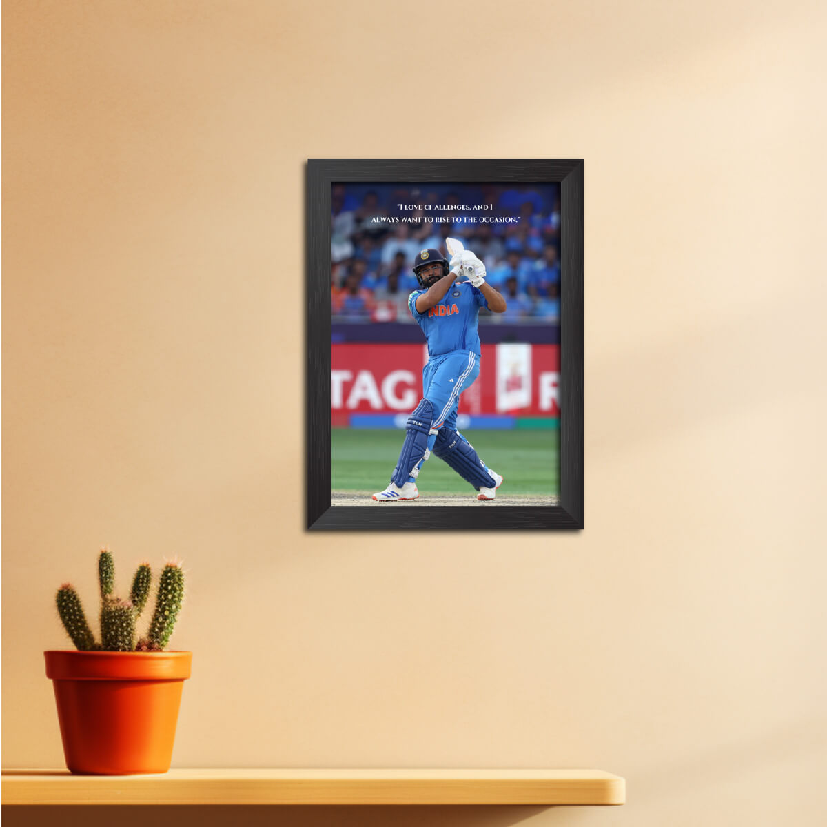Rohit Sharma Quotes India Cricket Team Poster Framed Painting - 1