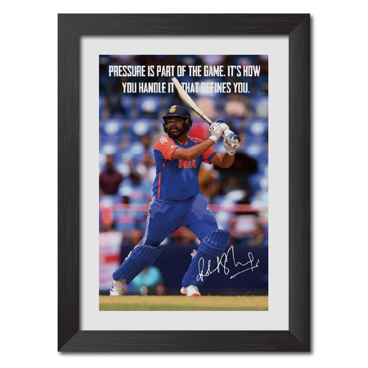 Rohit Sharma Quotes India Cricket Team Poster Framed Painting - 3