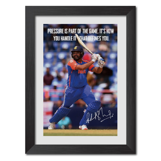 Rohit Sharma Quotes India Cricket Team Poster Framed Painting - 3