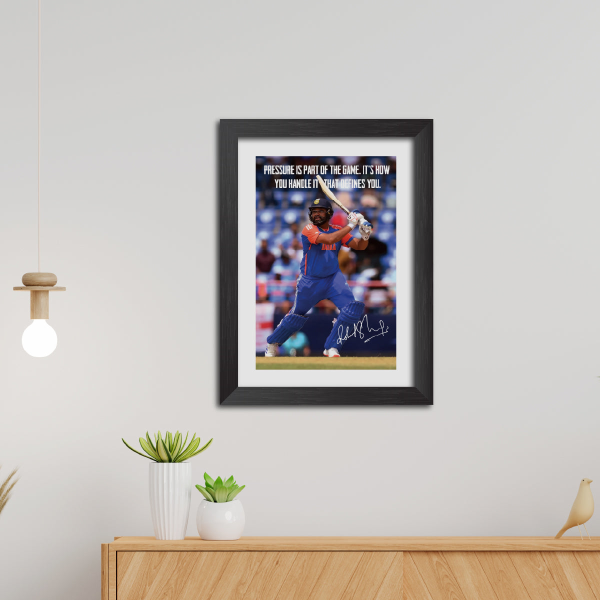 Rohit Sharma Quotes India Cricket Team Poster Framed Painting - 3