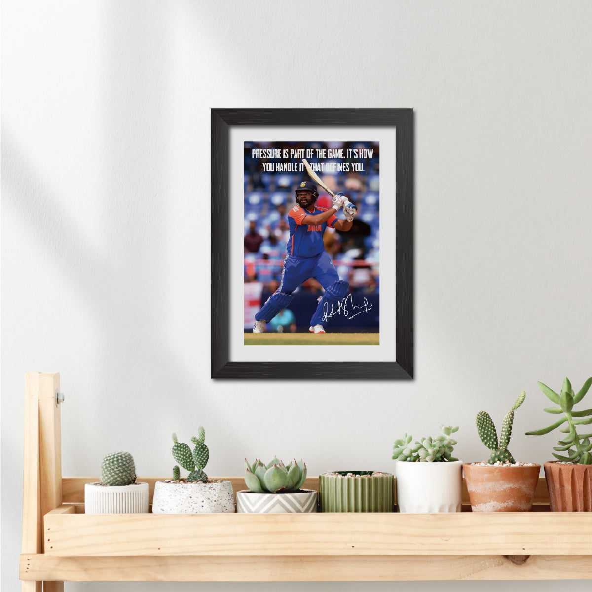 Rohit Sharma Quotes India Cricket Team Poster Framed Painting - 3