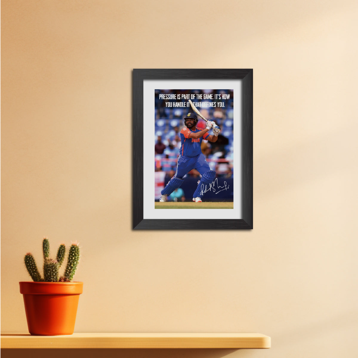 Rohit Sharma Quotes India Cricket Team Poster Framed Painting - 3