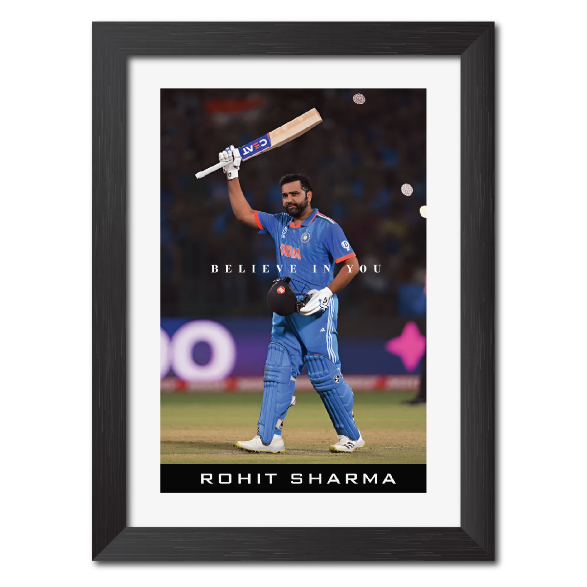 Rohit Sharma Quotes India Cricket Team Poster Framed Painting - 2