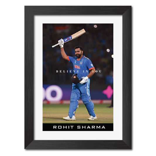 Rohit Sharma Quotes India Cricket Team Poster Framed Painting - 2