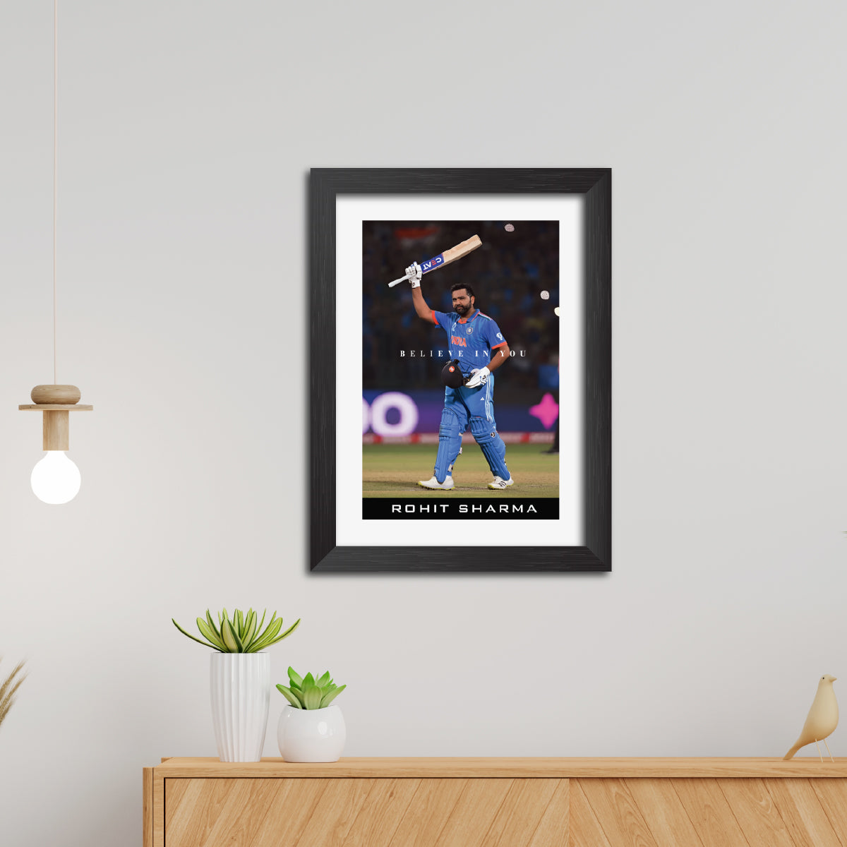 Rohit Sharma Quotes India Cricket Team Poster Framed Painting - 2