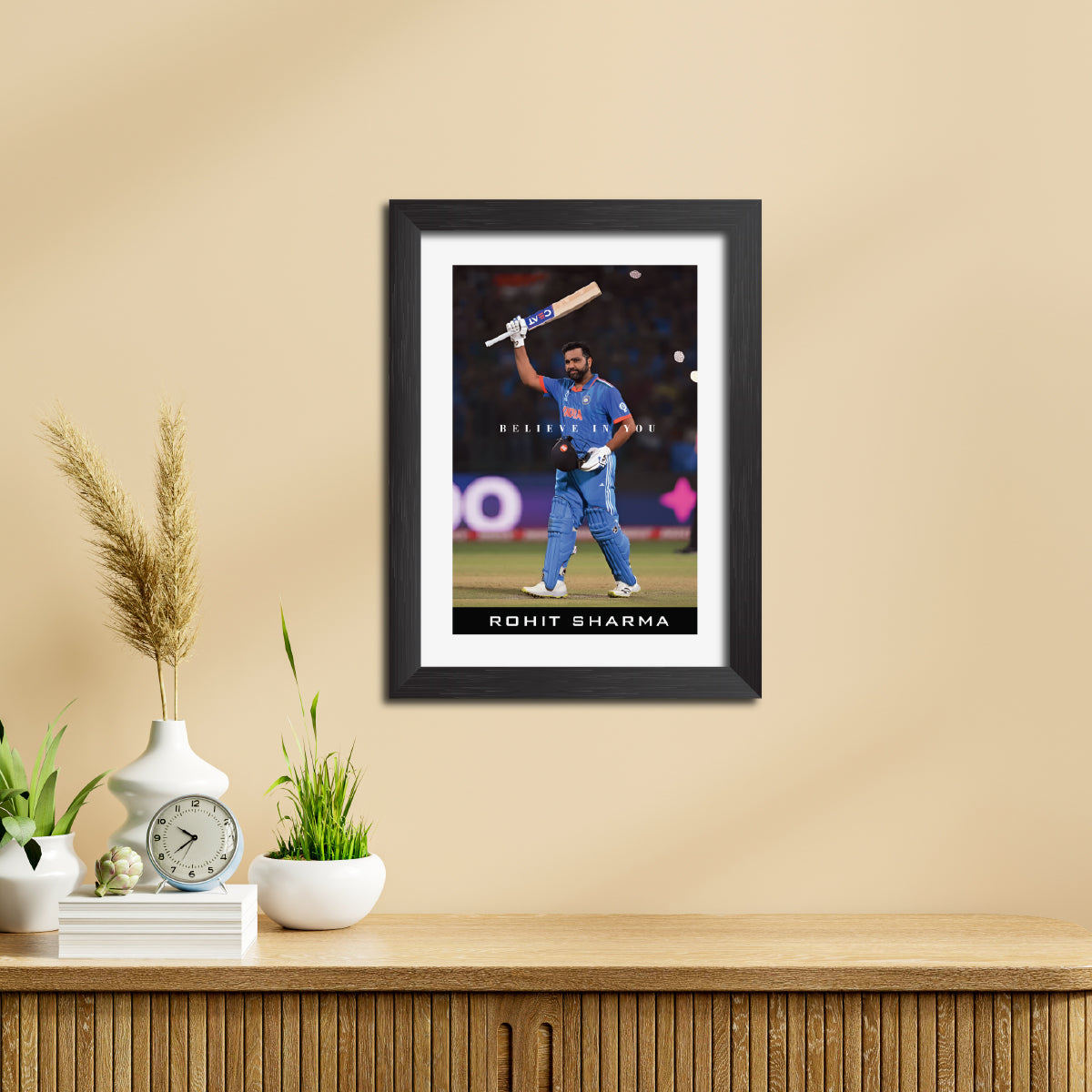 Rohit Sharma Quotes India Cricket Team Poster Framed Painting - 2