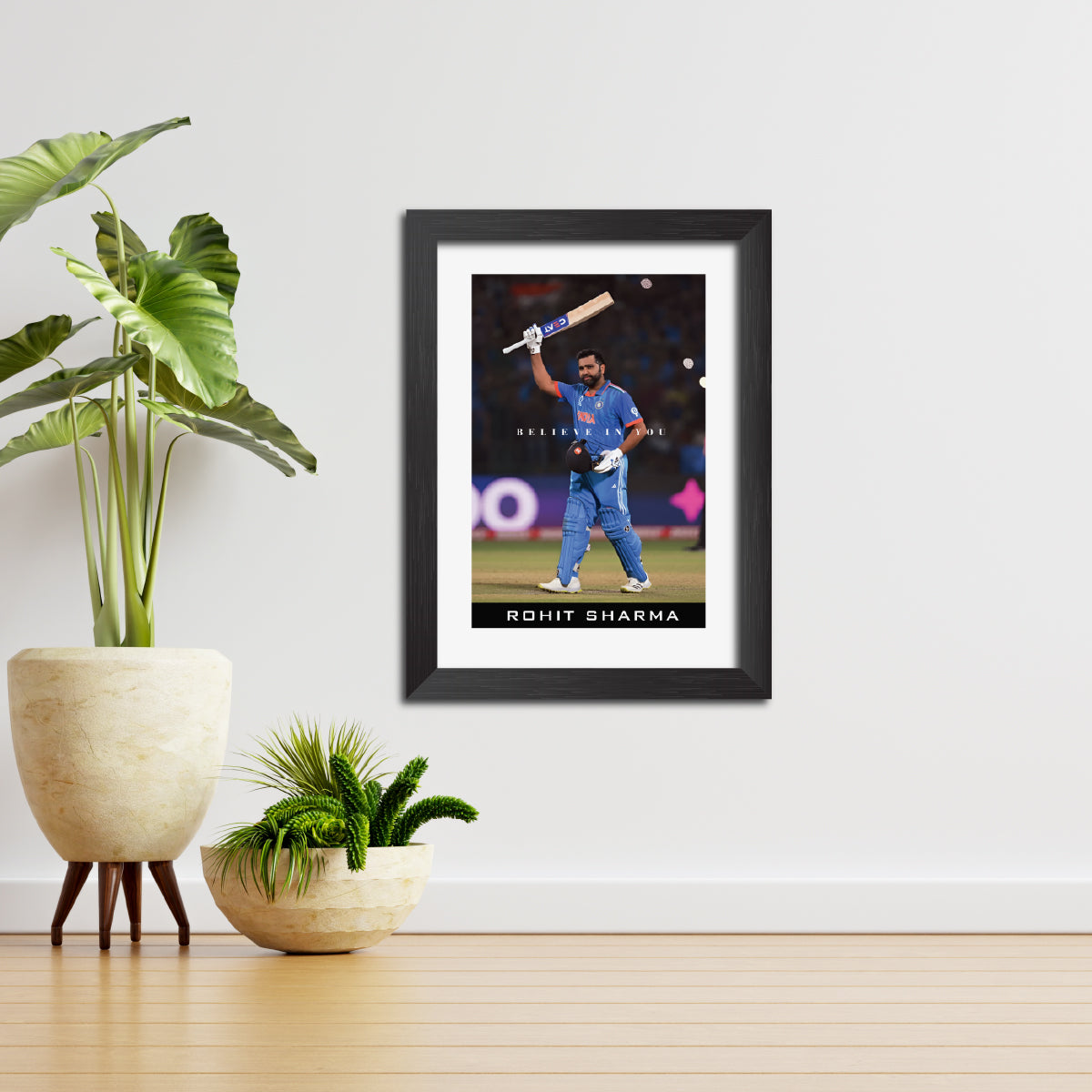 Rohit Sharma Quotes India Cricket Team Poster Framed Painting - 2