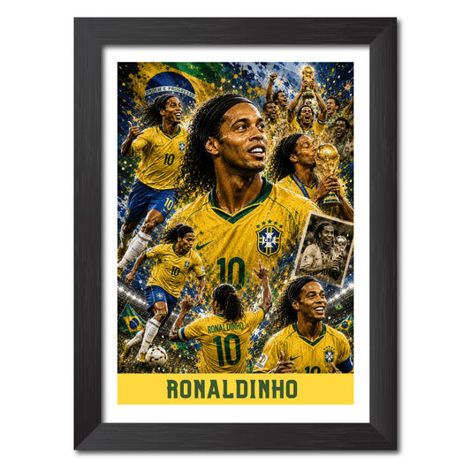 Ronaldnho Brazil Football Poster Worldcup Themed Photo Frame Painting