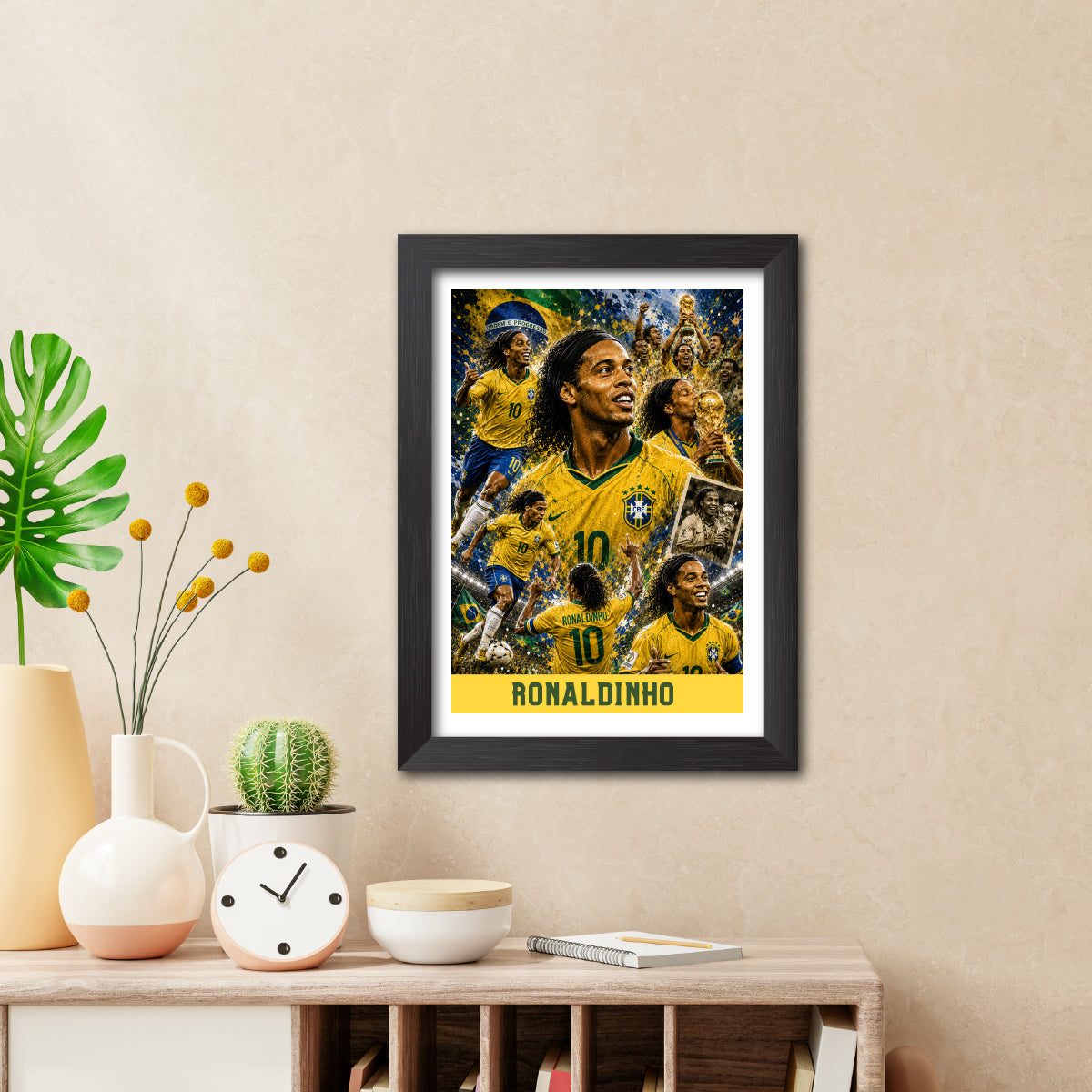 Ronaldnho Brazil Football Poster Worldcup Themed Photo Frame Painting