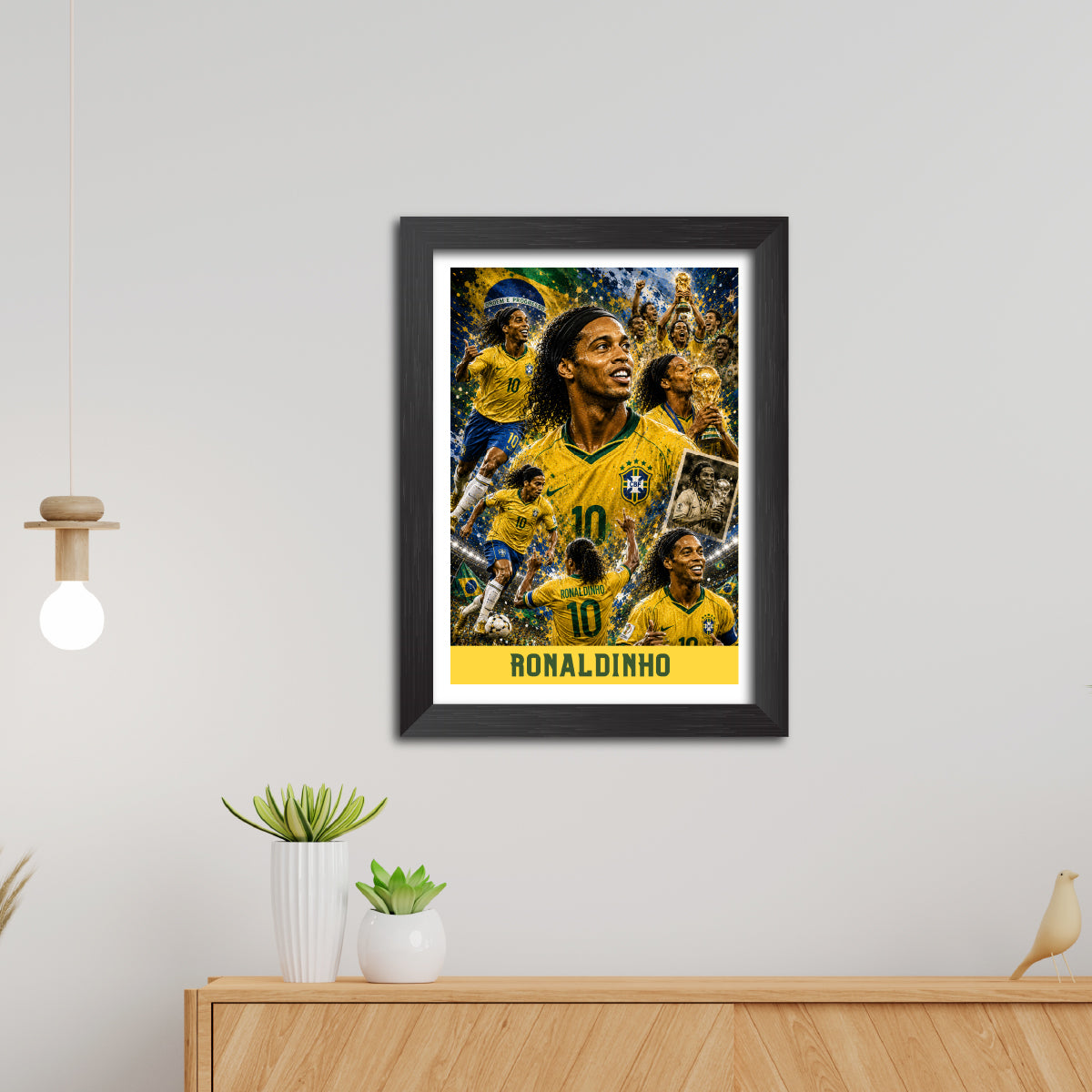 Ronaldnho Brazil Football Poster Worldcup Themed Photo Frame Painting