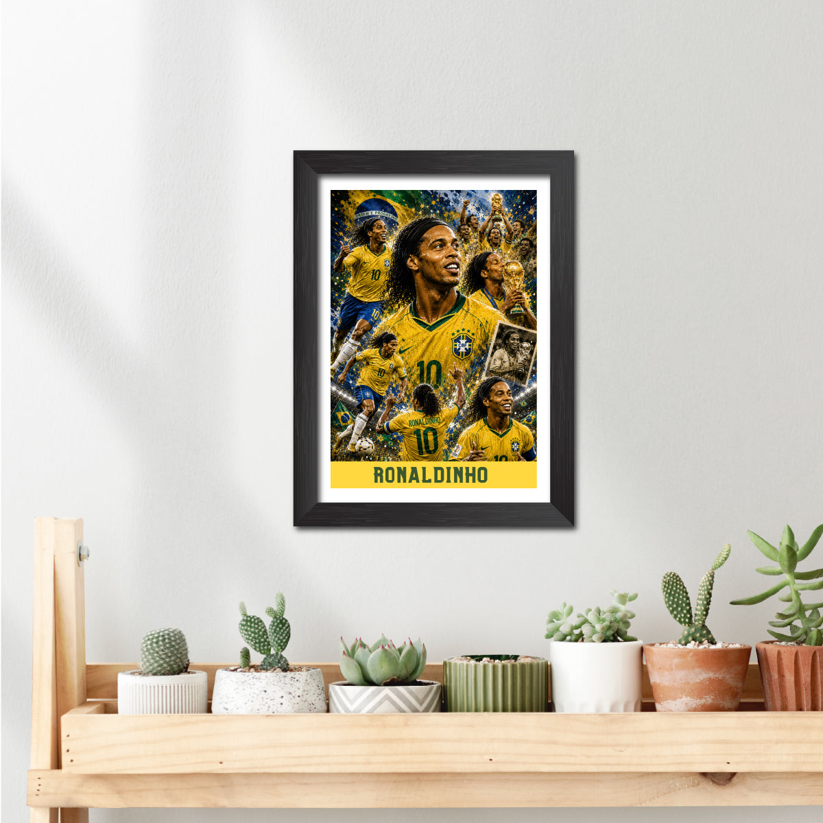 Ronaldnho Brazil Football Poster Worldcup Themed Photo Frame Painting