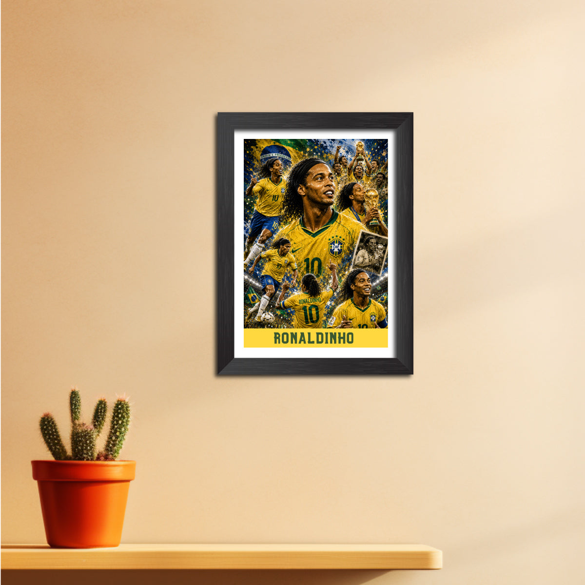 Ronaldnho Brazil Football Poster Worldcup Themed Photo Frame Painting