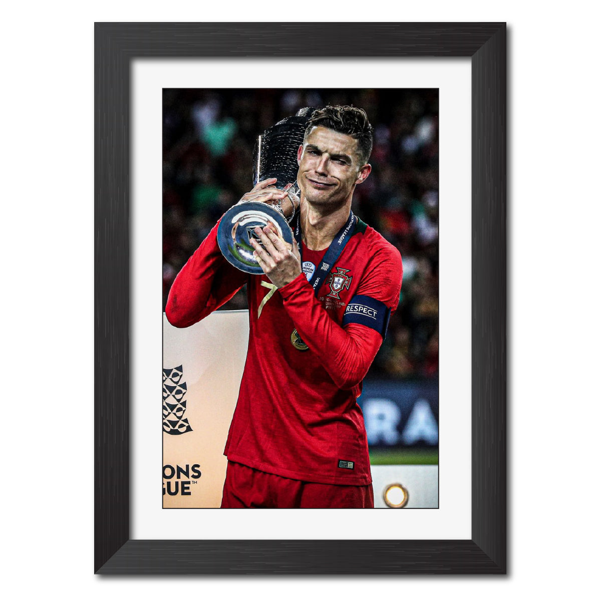 Cristiano Ronaldo Portugal Nations League Celebration Football Poster Framed Painting