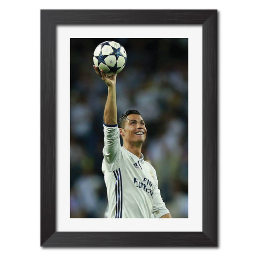 Cristiano Ronaldo Real Madrid Celebration Football Poster Framed Painting