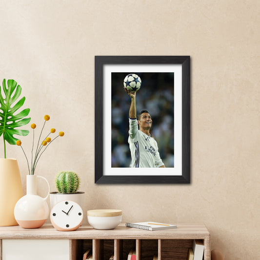 Cristiano Ronaldo Real Madrid Celebration Football Poster Framed Painting
