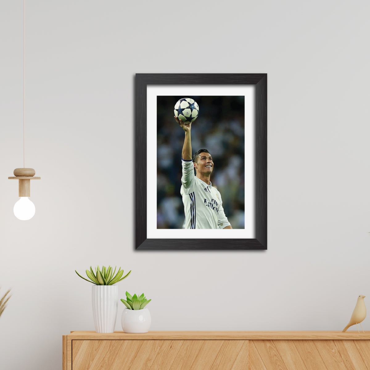 Cristiano Ronaldo Real Madrid Celebration Football Poster Framed Painting