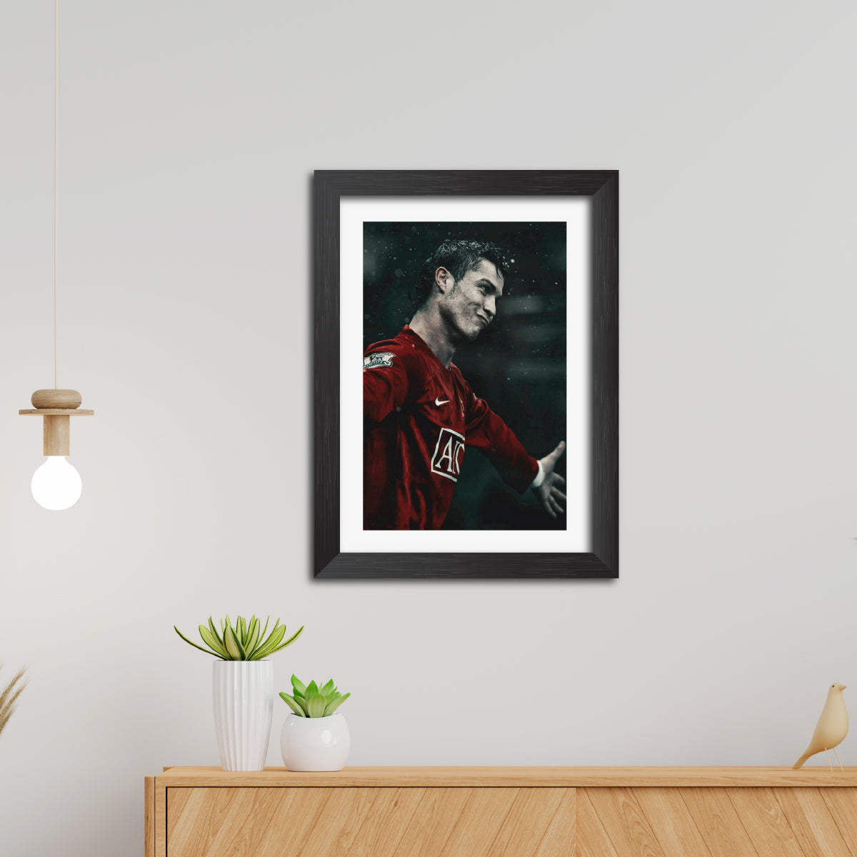 Cristiano Ronaldo Celebration Manchester United Football Club Poster Framed Painting