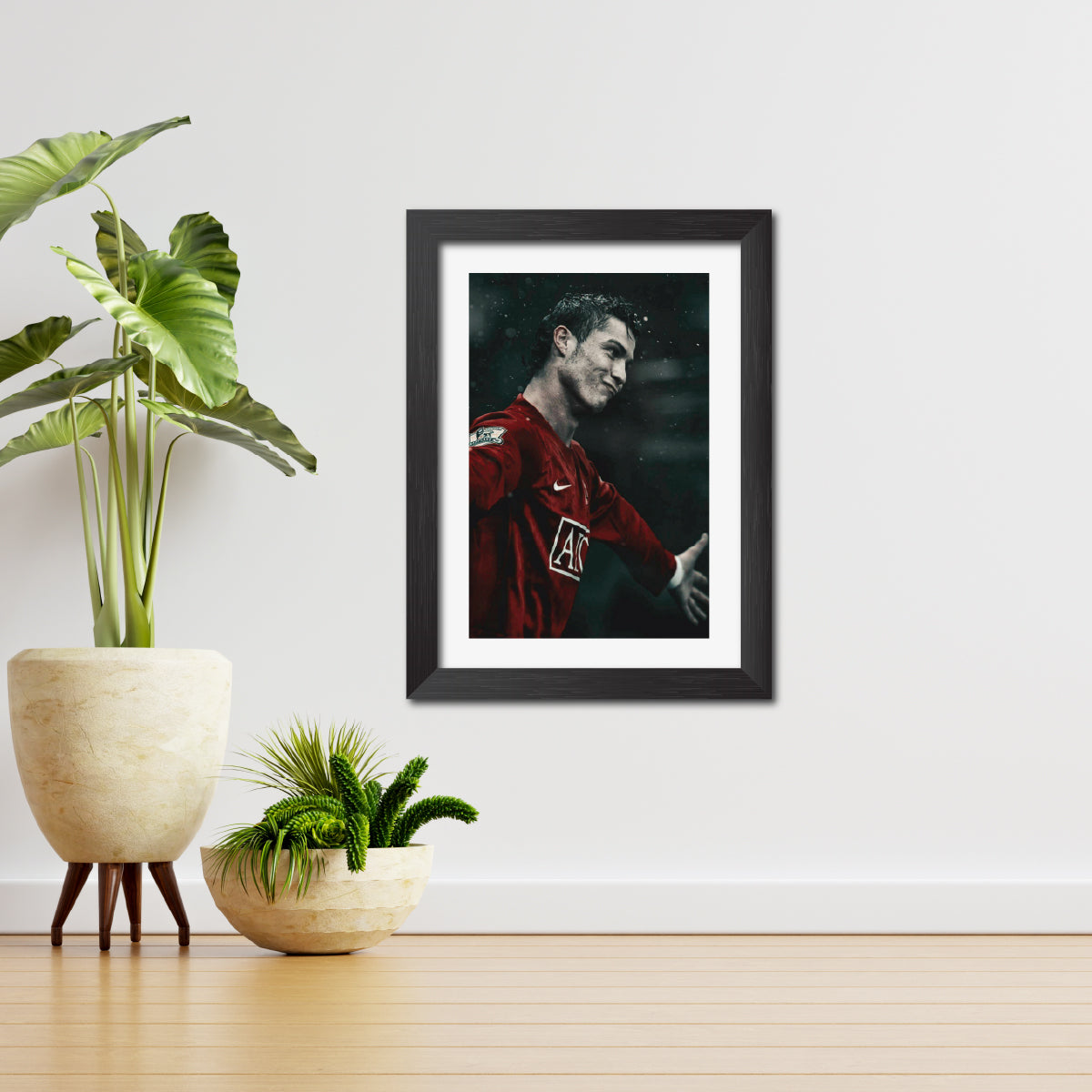 Cristiano Ronaldo Celebration Manchester United Football Club Poster Framed Painting
