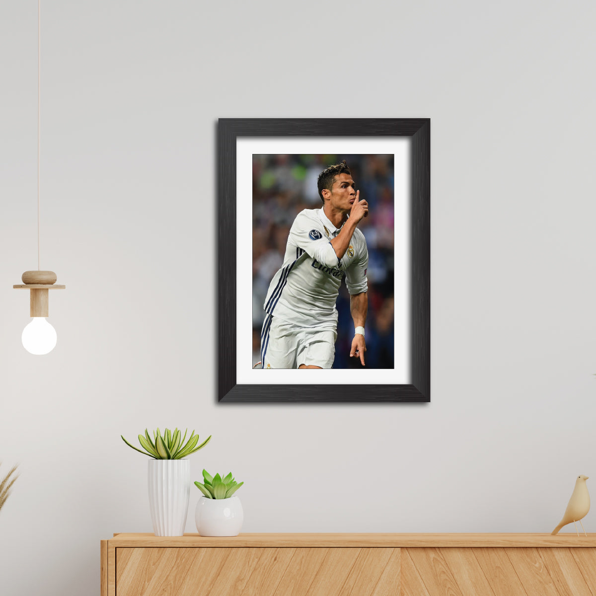 Cristiano Ronaldo Celebration Real Madrid Football Poster Framed Painting