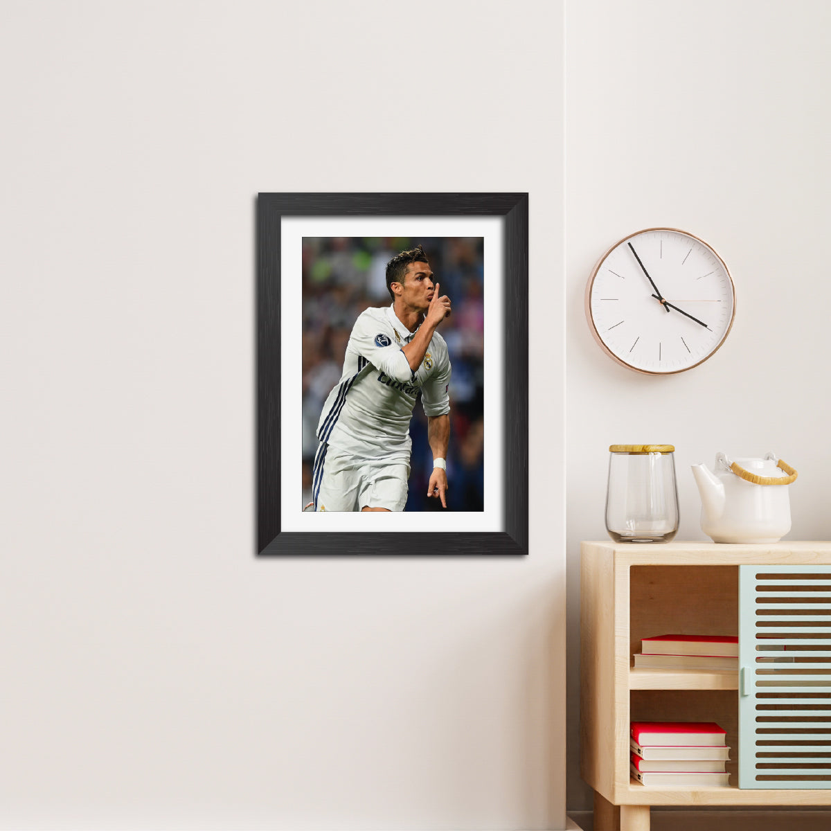 Cristiano Ronaldo Celebration Real Madrid Football Poster Framed Painting